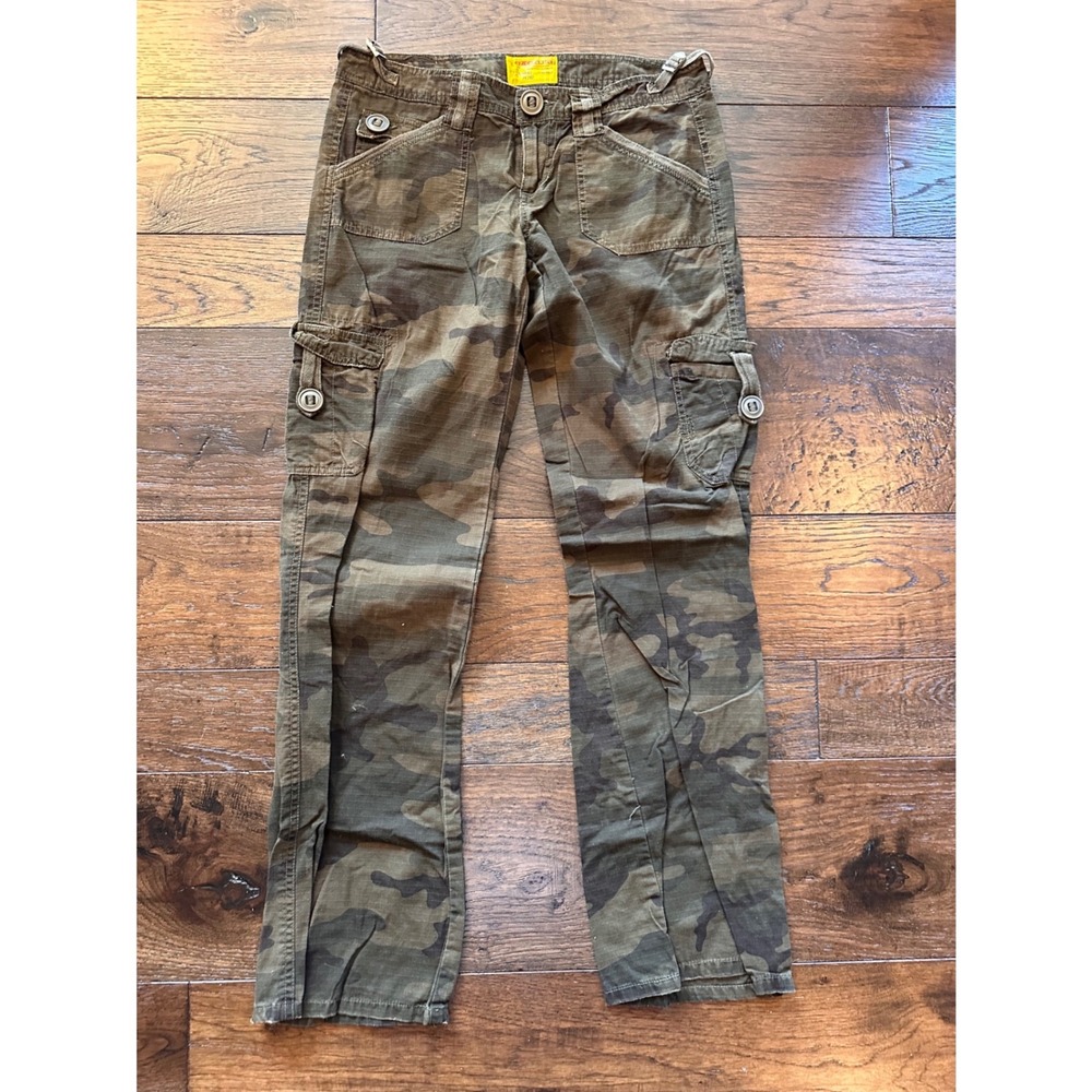 Z. Cavaricci Womens Camo Cargo Pants Ripstop Workwear Green Size 9 A0047 ZC212